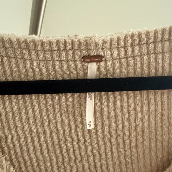 Free People Easy V Pullover Sweater - Beige - Picture 3 of 6